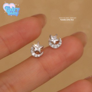Fairybaby ต่างหู Twinkle Little Star ต่างหู รูปดาวกับพระจันท…