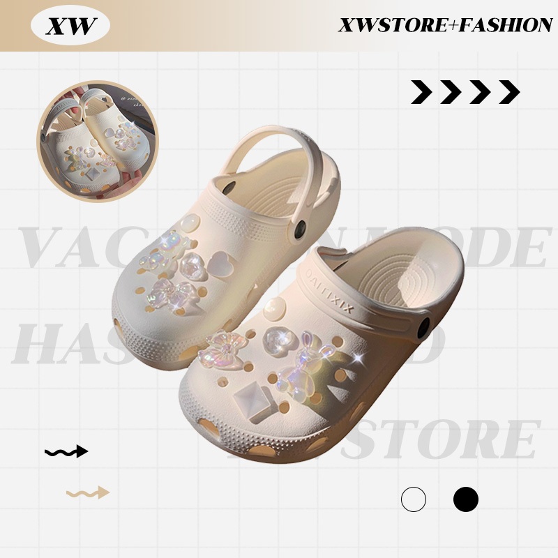 XWshopee สินค้าราคาโปรโมชั่น รองเท้าหัวโตแฟชั่น ทรงยอดฮิตใส่ได้ทุกวัย งานยางแบบนิ่มใส่สบายแน่นอน ตัวติดมีแถมให้ตามรูปเลย