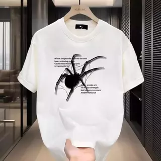 เสื้อยืดคอกลม แขนสั้น วินเทจเสื้อยืดผู้ชายเท่ๆเสื้อพิมพ์ลายตัว ใส่สบาย