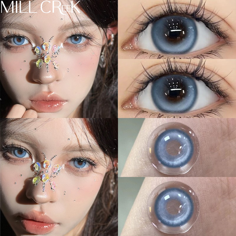 ✅COD [จัดส่ง2-3วัน] MILL CREEK คอนแทคเลนส์ สีน้ำเงิน Coconut Blue 14.5mm 0.00องศา 12 เดือน ใส่สบาย ค