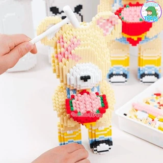 พร้อมส่ง🇹🇭 ตัวต่อ หมี เค้กวันเกิด 35cm นาโน บล็อกตัวต่อ for คู่รัก เจ้าบ่าว เจ้าสาว ของขวัญ วันเกิด ดอกไม้ ให้แฟน party