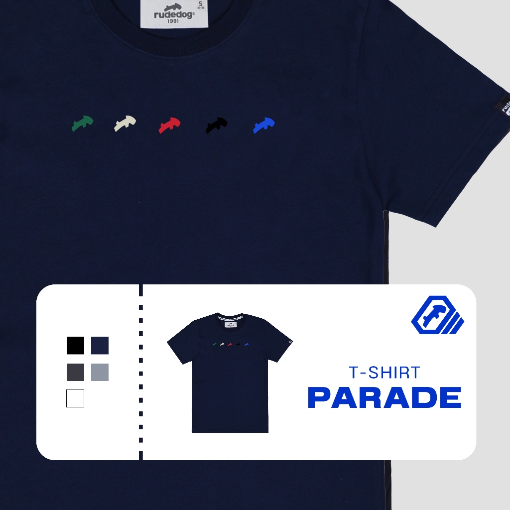 เสื้อยืด แบรนด์ RUDEDOG นุ่มตัวท็อป รุ่น PARADE งานปัก