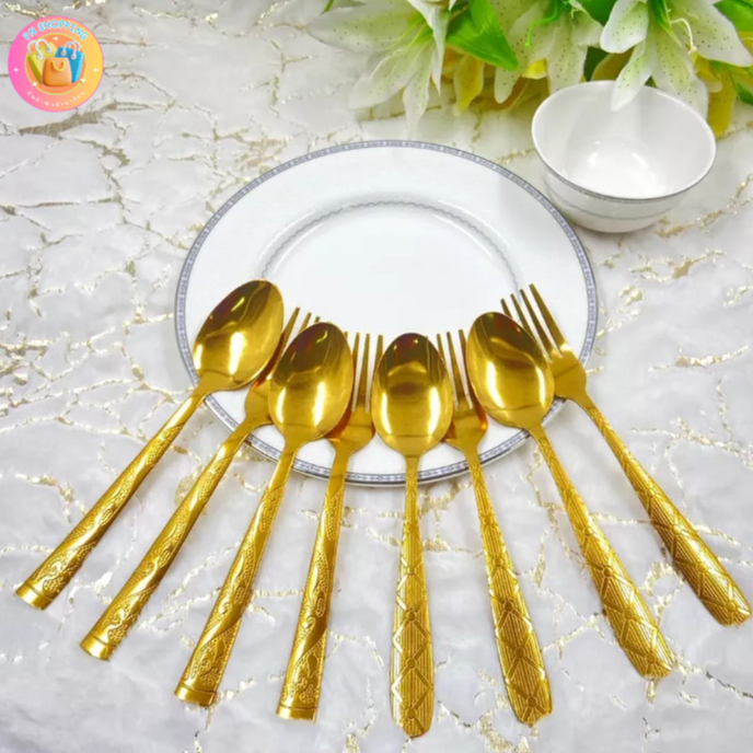 ชุดช้อนส้อม สีทอง มีให้เลือก 10 ลายสวยๆ ใช้ในครัว ห้องทานอาหาร ผลิตจากวัสดุคุณภาพอย่างดี