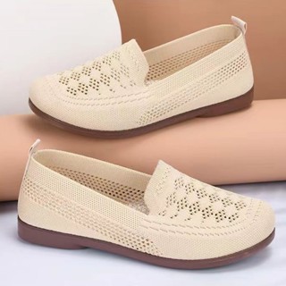 รองเท้าตาข่ายผู้หญิงฤดูร้อนใหม่ รองเท้าลำลองสลิปออนพื้นนุ่มแ…