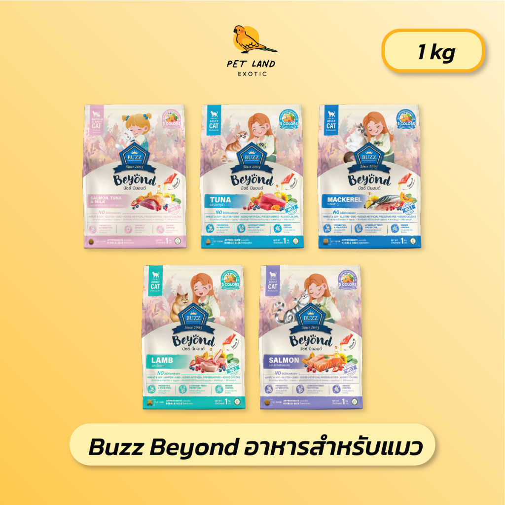Buzz Beyond - อาหารแมว บัซซ์ บียอนด์ กลูเตนฟรี สำหรับแมวโต ทุกสายพันธุ์ 1 kg
