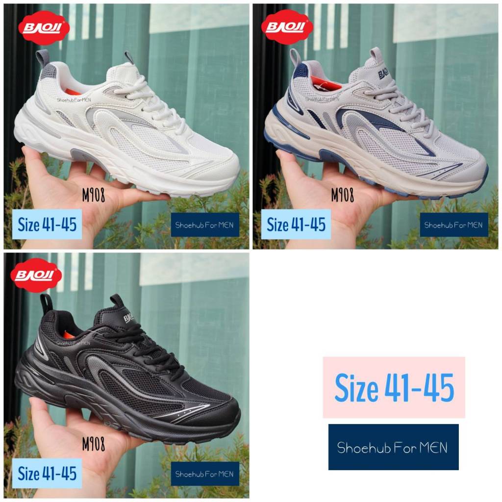 รองเท้า Baoji (ผู้ชาย 41-45) รุ่น BJM908 (ลิขสิทธิ์แท้จากโรงงาน)