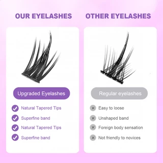 ส่งตรงจากไทย 💖 ขนตาปลอม CHICLASHES ✨ขนตาช่อ 48ช่อ สายฝอ C / D-Curl 2แบบ ยาว 10-13 มม. หนา 0.07 มม.