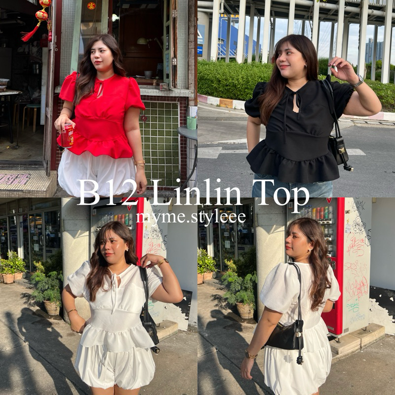 B12 Linlin Top : เสื้อแขนตุ๊กตาสาวอวบ - myme.styleee