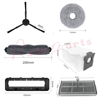 Dreame L10S Ultra Gen 2, L10S Pro Ultra อุปกรณ์เครื่องดูดฝุ่นหุ่นยนต์ความร้อน Hepa เมมเบรนแปรงหลักแปรงด้านข้าง ผ้าทําควา