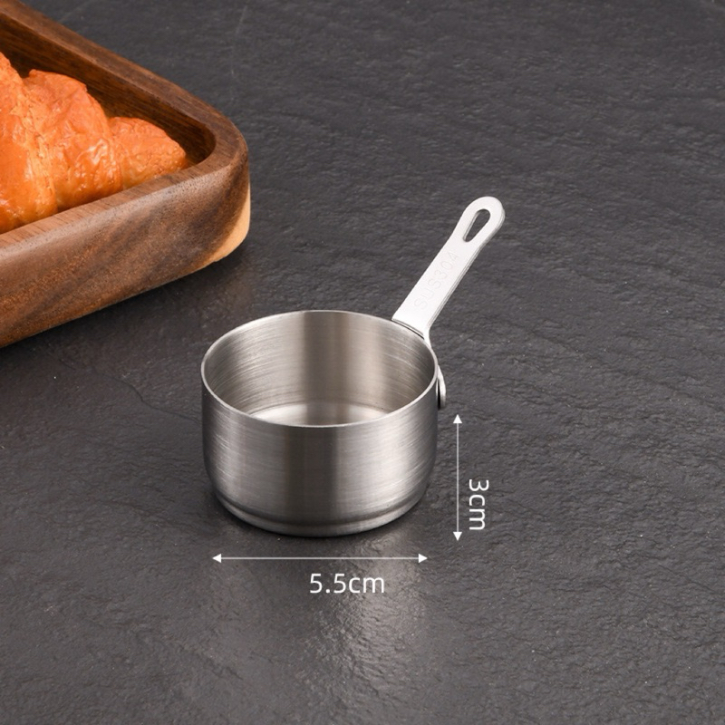 🔥 ส่งจากไทย 🇹🇭 ถ้วยน้ำจิ้มสแตนเลส 304 ถ้วยใส่เมล็ดกาแฟ ถ้วยซอสแบบมีด้ามจับ ขนาด 60ml. และ 100ml. - รูปที่ 5