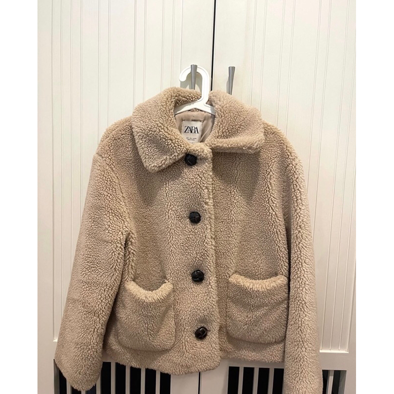 (used) Zara teddy jacket coat 🐻