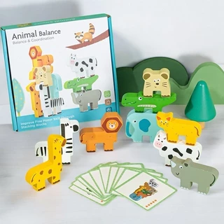* ออกบิล (ทักแชท)บล็อกตัวต่อไม้ Animal Stacking Block Game