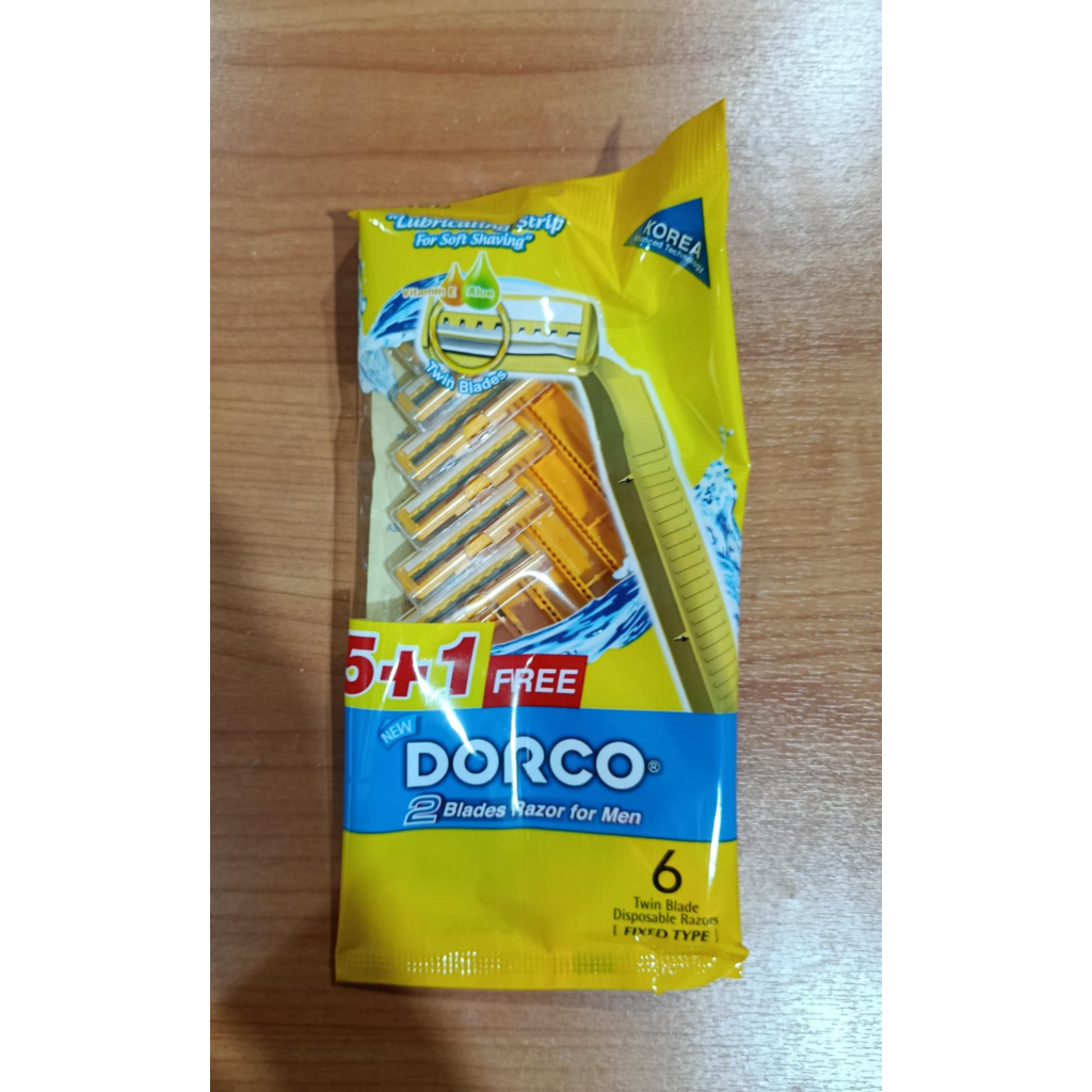 ดอร์โก มีดโกนหนวด Dorco มีดโกนด้ามเหลือง  5+1/ห่อ
