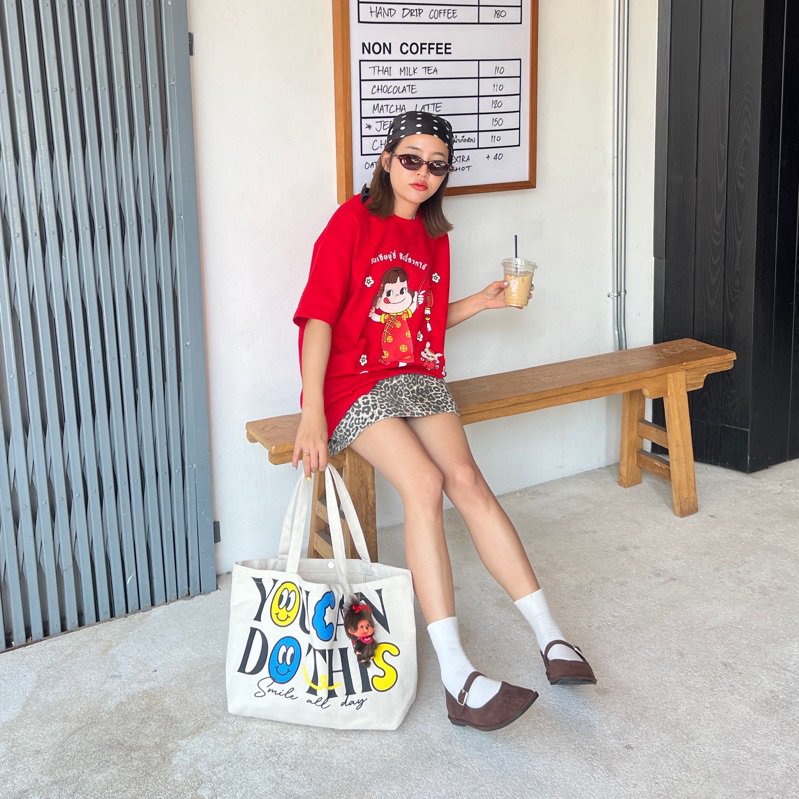 TOTE BAG ลายใหม่ แถมช่องเล็กใส่เหรียญในตัว Lazy sunday