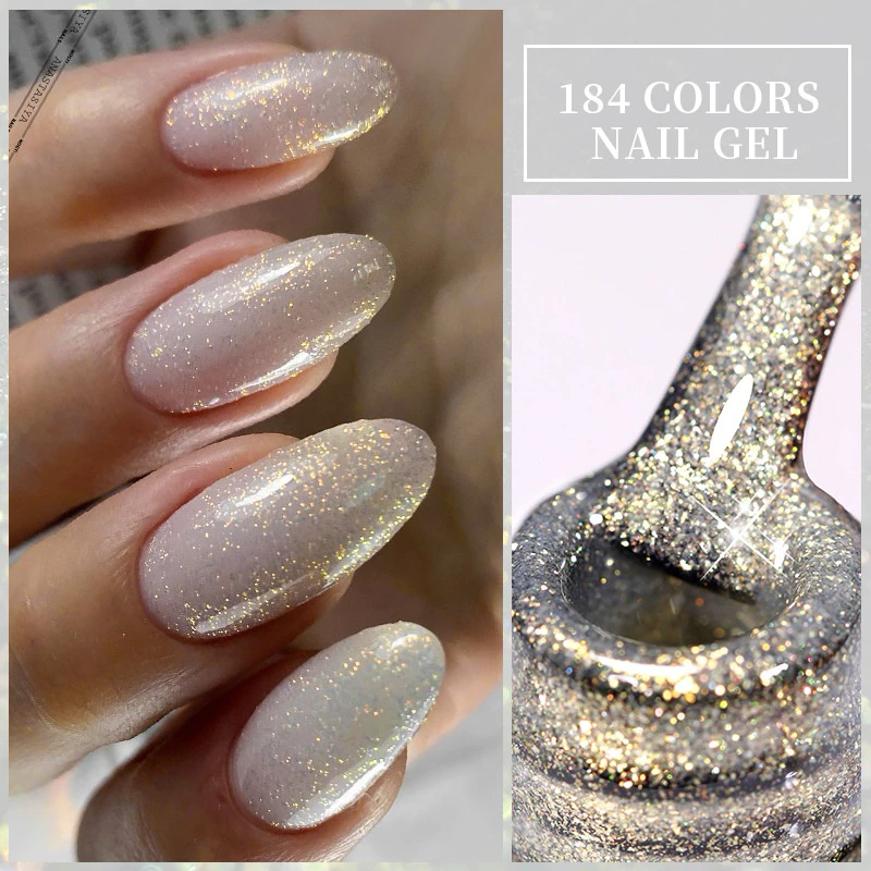 สีเจล โทนขาวมุกประกายทอง เพิ่มความหรูหราอลัง สินค้าพร้อมส่งในไทย