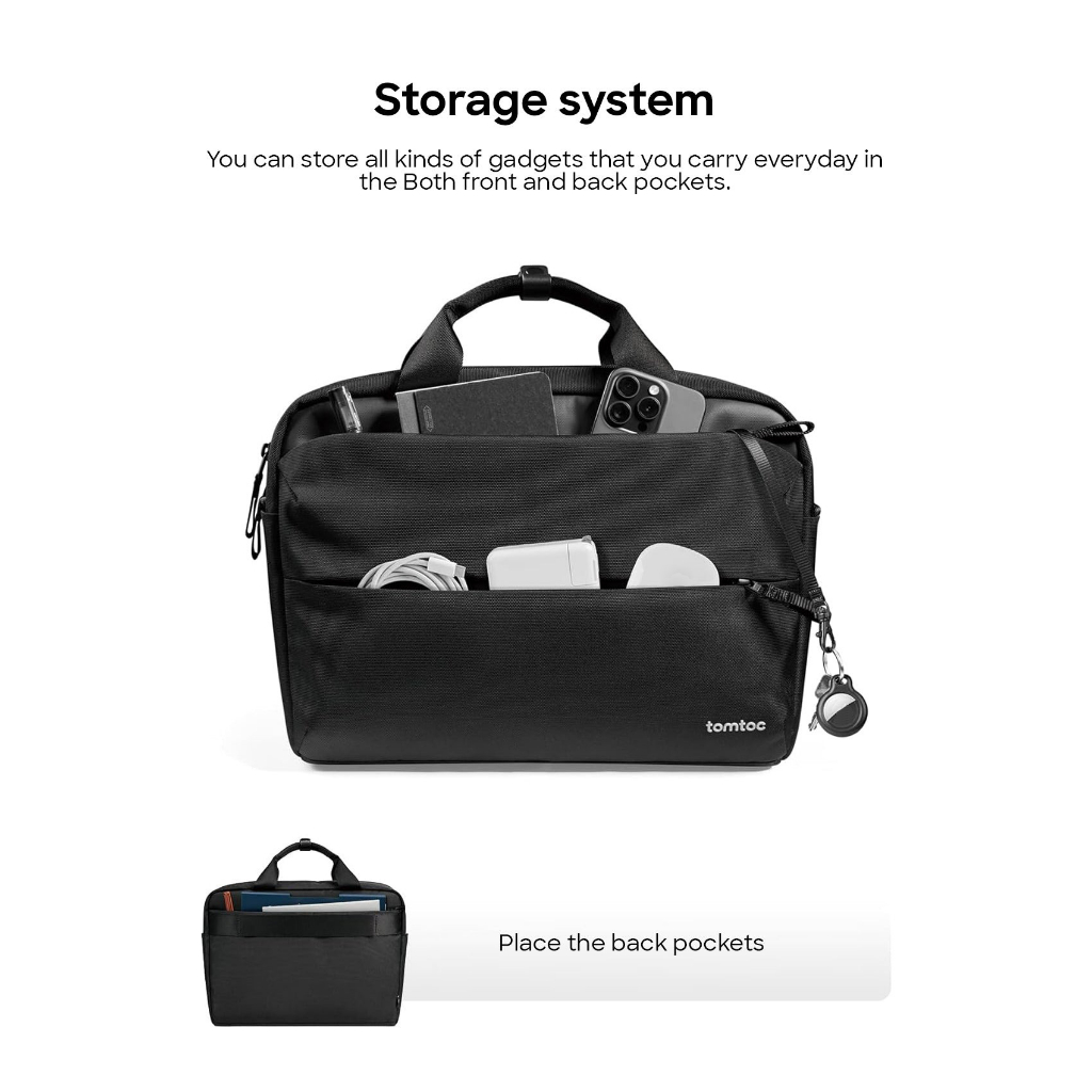 Tomtoc Defender A32 กระเป๋าถือพร้อมสายสะพายสำหรับ Macbook Pro 14-16″, Macbook Air 13-15″ และกระเป๋าสำหรับ Notebook อื่นๆ ราคา ถูกที่สุด ดีลบีเคเค แกลเลอรีภาพที่ 3