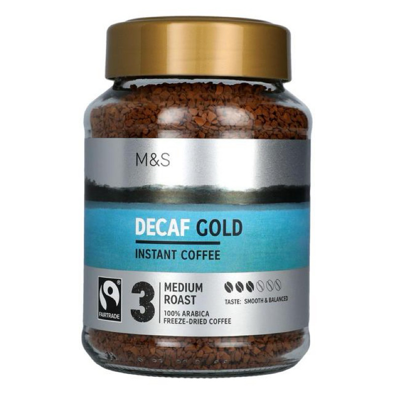 M&S Gold Decaf Instant Coffee กาแฟสำเร็จรูปโกลด์ดีแคฟ 100g.