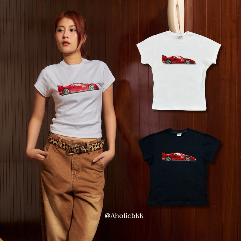 AHOLICBKK | เสื้อทรง BABY TEE RACING CAR