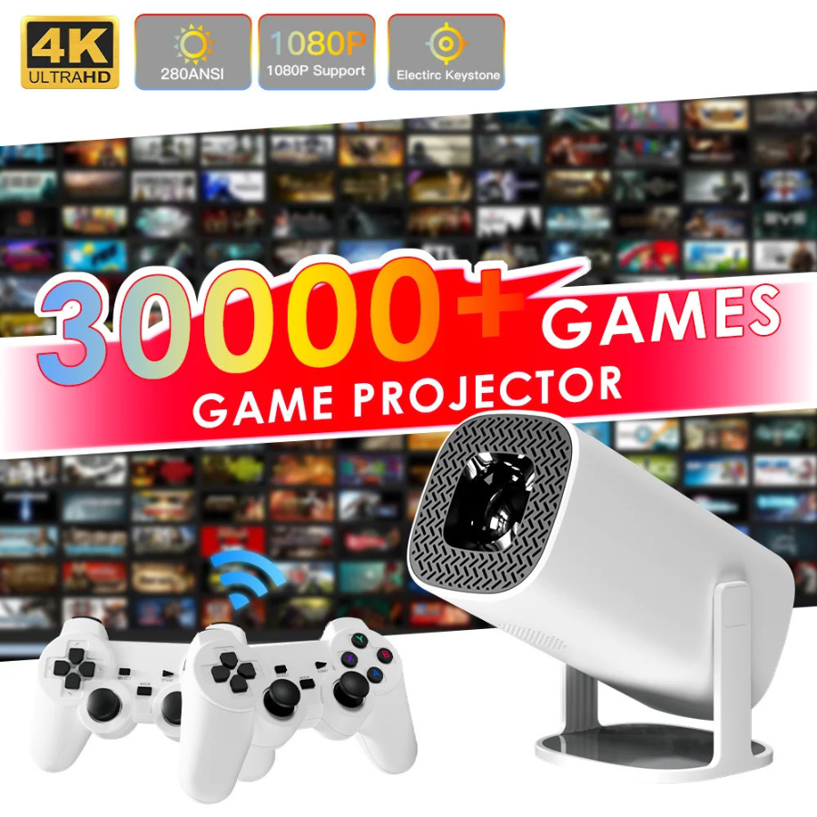 โปรเจคเตอร์ Game Projector S40 Max เชื่อมต่อมือถือ WIFI บลูทูธ 4K Android 11.0 พร้อม Join 3D games