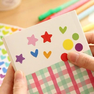 [พร้อมส่ง] สติ๊กเกอร์ DIY น่ารัก หัวใจ วงกลม ดาว การ์ตูน Love Star Heart วาเลนไทน์ Cute Valentine Sticker ติด ตกแต่งสมุด