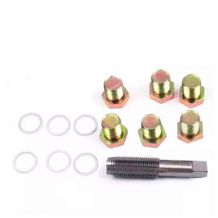 ชุดซ่อมเกลียว น๊อตน้ำมันเครื่อง M13x1.5/M15x1.5 พร้อมดอกต๊าป และแหวนรอง
