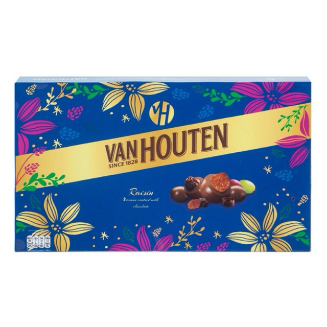 Vanhouten Dark Milk Raisin Chocolate Gift Box 180 g.
