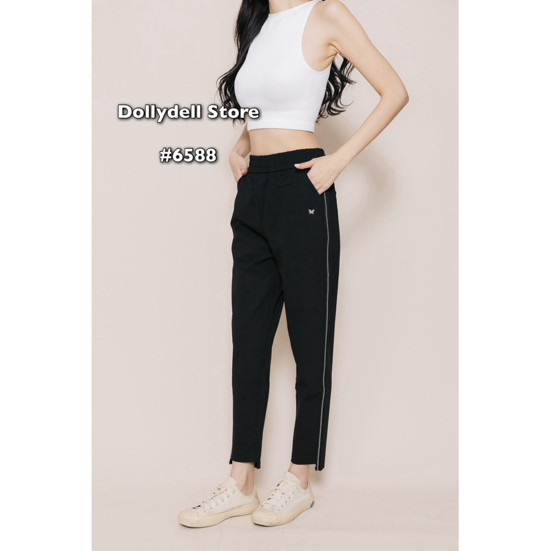 6588  กางเกง Dolly Dell เนื้อผ้าคุณภาพดีมากกกก แต่งแถบวิ้ง