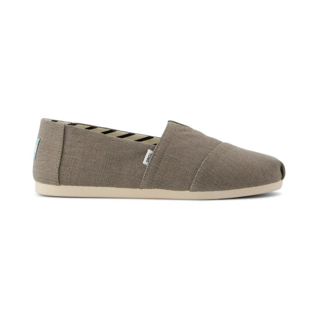 TOMS รองเท้าลำลองผู้ชาย สลิปออน รุ่น Alpargata Vetiver Grey Heritage Canvas  (CG) รองเท้าลิขสิทธิ์แท