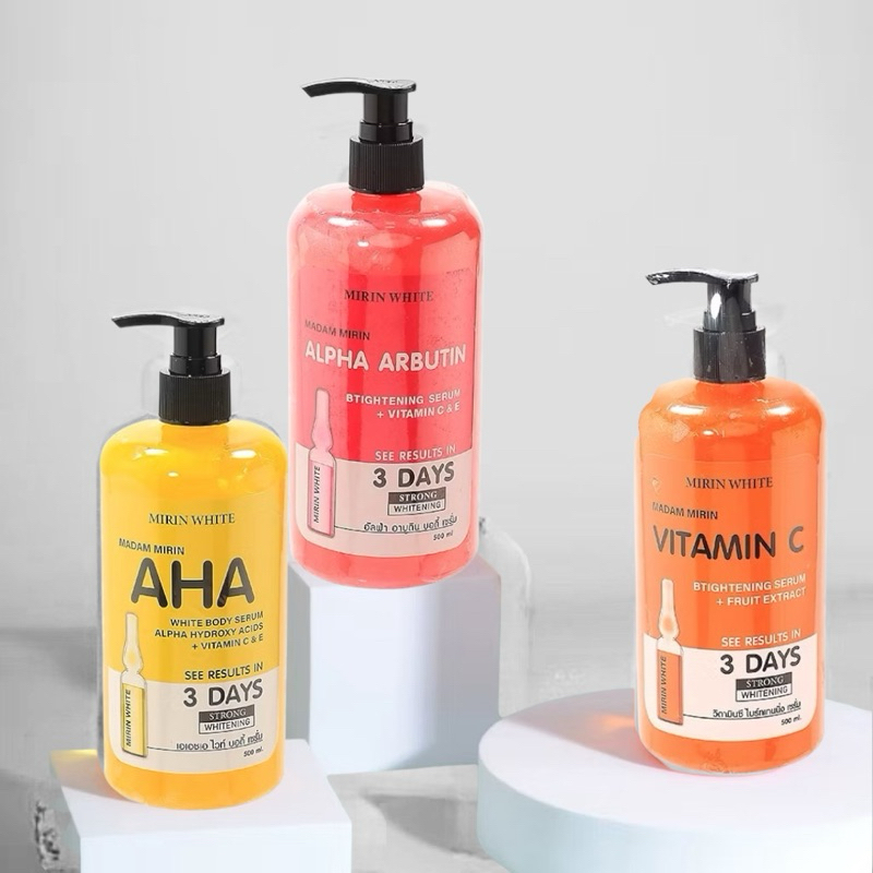 Mirin White Body Serum 500 ml เซรั่มผิวกาย 3 สูตร Alpha Arbutin , Vitamin C , AHA 💓