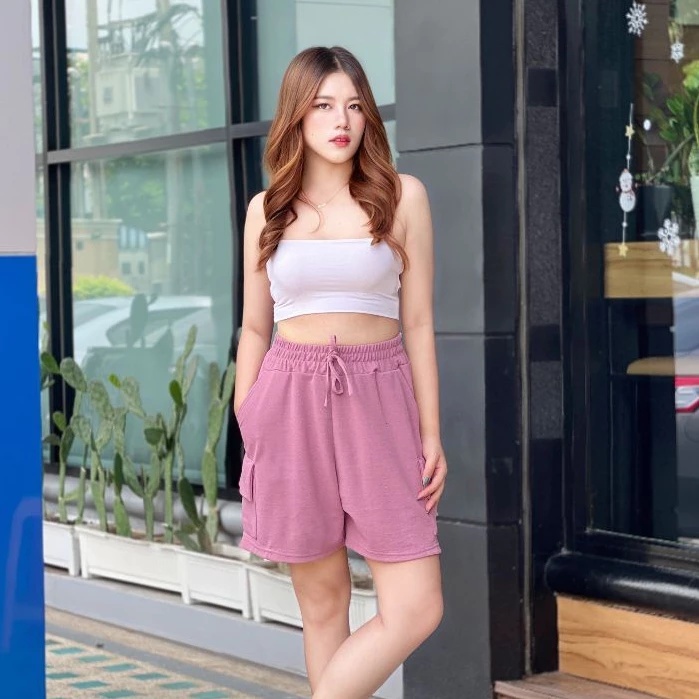 COD🔥กางเกงขาสั้นสไตล์คาร์โก้ขากว้าง มีกระเป๋า 4 ใบ ไซส์ใหญ่ มีเชือกปรับรอบเอว แฟชั่น ไม่เลือกรูปร่าง K5558 - รูปที่ 6