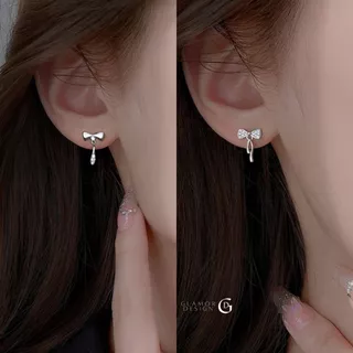GLAMOR✨ต่างหูเงิน Different จี้โบว์ ต่างหูแฟชั่น ตุ้มหูเงิน925 ต่างหูดีไซน์น่ารัก น้ำหนักเบา