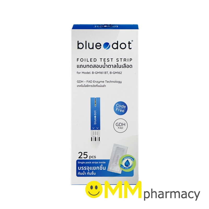 BLUEDOT STRIP แผ่นตรวจน้ำตาล(ใช้กับรุ่น B-GM161BT,B-GM162) 25ชิ้น