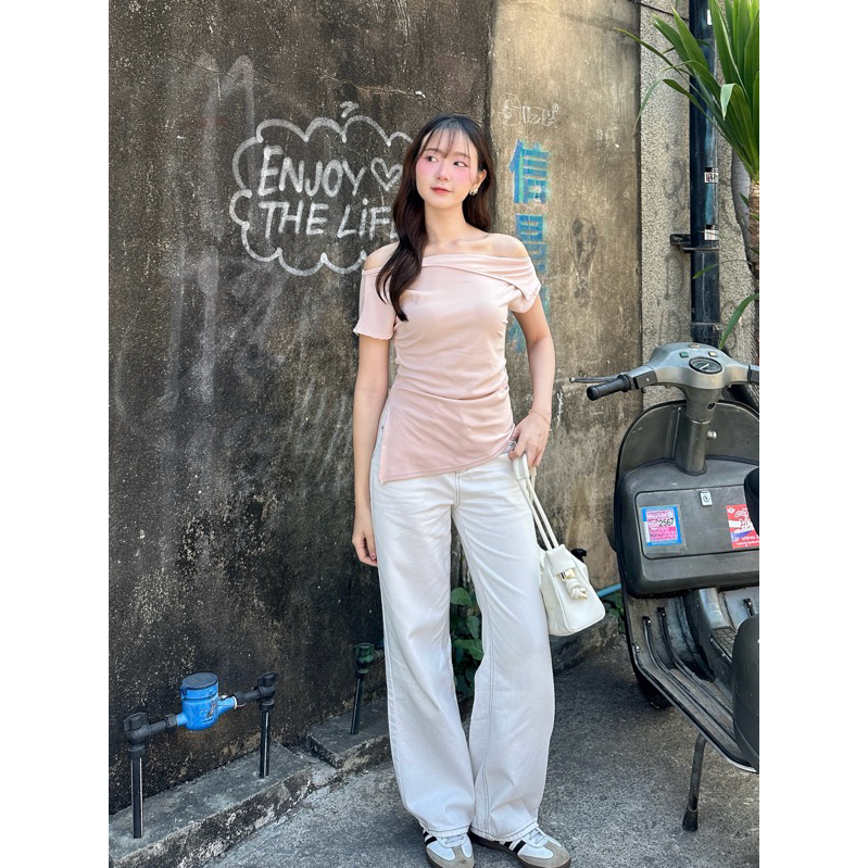 AGLEAMIN3011 | Sydney top เสื้อแขนสั้นเปิดไหล่ - รูปที่ 5