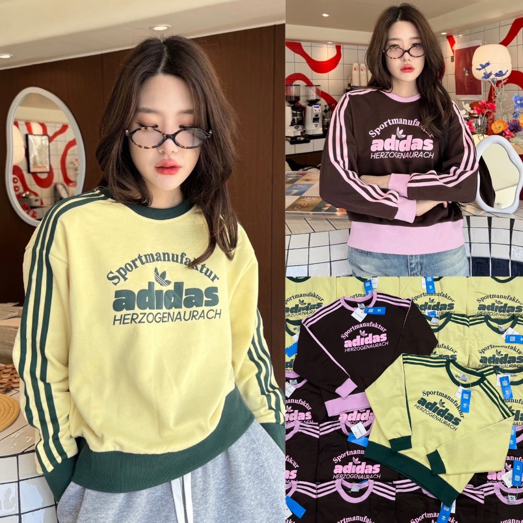 เสื้อสเวตเตอร์แขนยาวทรงครอปรุ่นใหม่ ชนช็อป น่ารักมากก ดีเทลตัดสีทูโทน งานปักสกรีนแบรนด์อย่างดีนะคะ ตรงตามช้อปเลย
