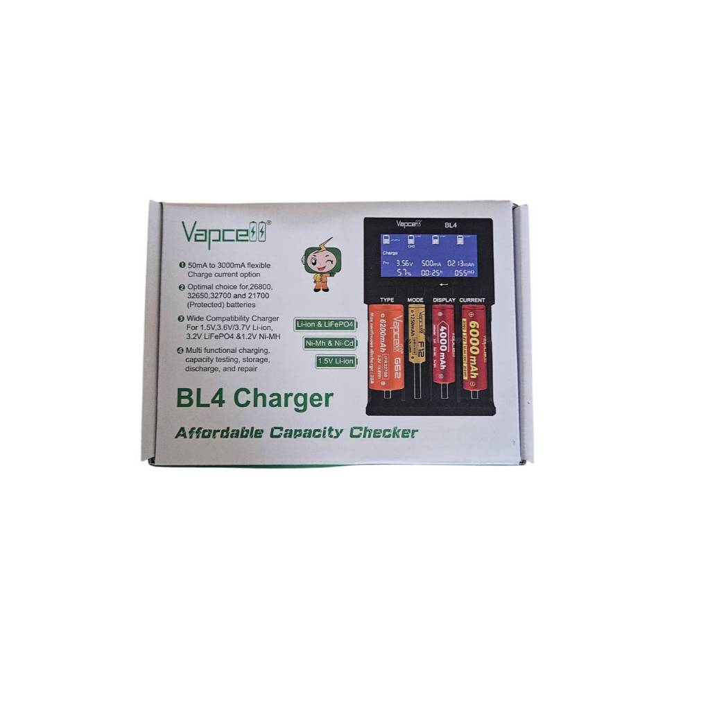 แท่นชาร์จเปล่า Vapcell BL4 4-slot Battery Charger 9V 2A Charger ของแท้
