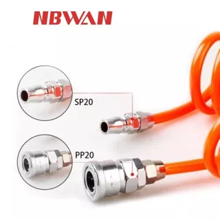 NBWAN สายลม แบบสปริง PU AIR HOSE ขนาด 8x5 mm. (สีส้ม)