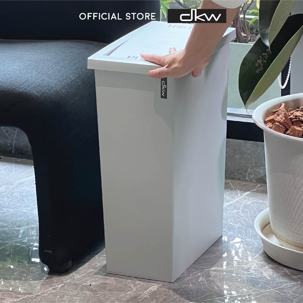 Minimal Around HH-308P ถังขยะเหลี่ยมฝาสวิง Slim (20L) (มีหลายสี)  ถังขยะ มินิมอล Slim swing bin
