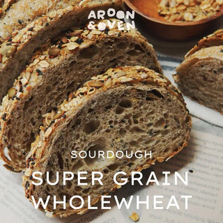 Sourdough super grain Wholewheat - 650g (ซุปเปอร์ ธัญพืช โฮลวีต) ยีสต์ธรรมชาติ 100%