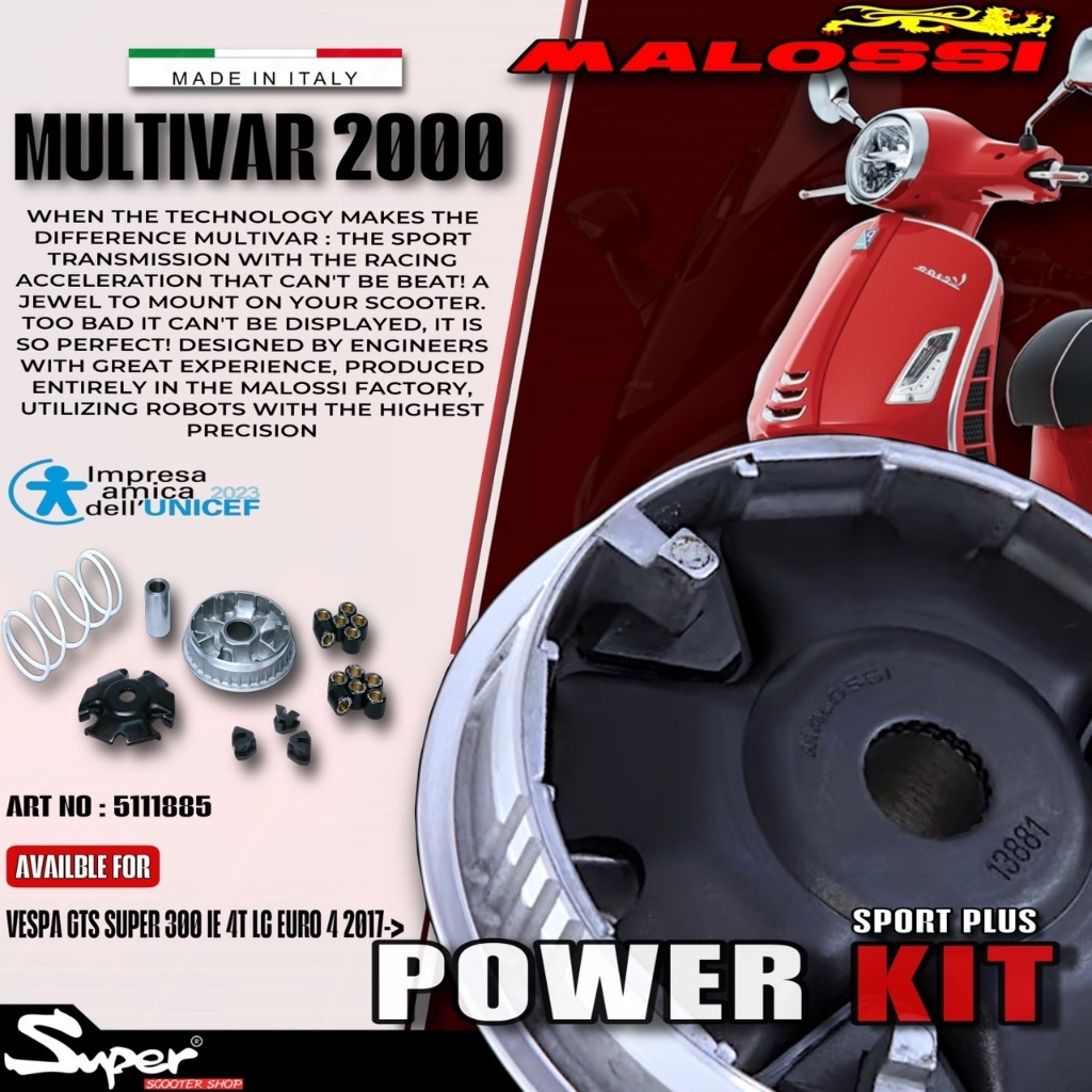 ชุดชามปรับองศา MALOSSI สำหรับรุ่น GTS 300IE ART NO: 5111885