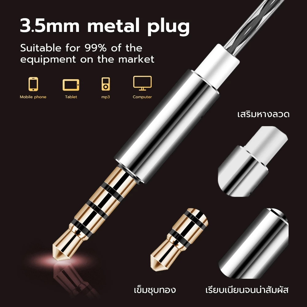 หูฟัง SGT Earphones Wired หูฟังมีไมค์ เบสหนัก 3.5mm. รองรับ Android สามารถใช้งานร่วมกับสมาร์ทโฟน ของแท้100% thumbnail 7