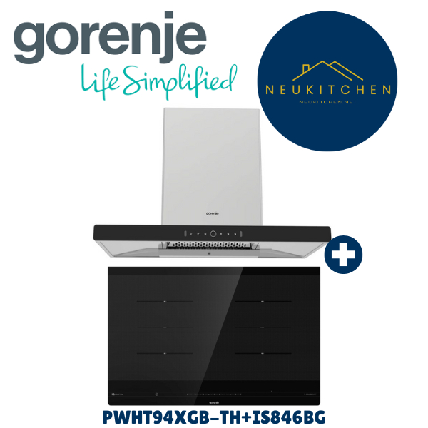 Gorenje ชุดเซ็ต เครื่องดูดควัน PWHT94XGB-TH  เตาไฟฟ้าอินดักชั่น IS846BG