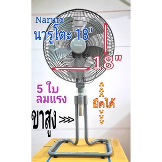 พัดลมอุตสาหกรม ขนาด 18 นิ้ว ยี่ห้อ Naruto แบบขากบ