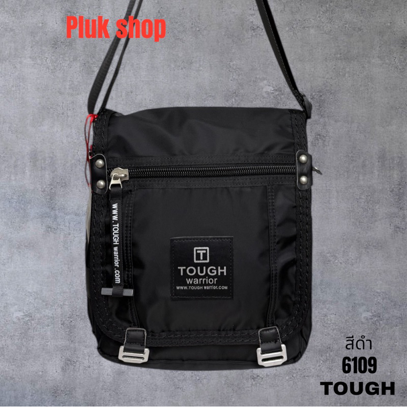 กระเป๋าสะพายข้างใบใหญ่ TOUGH รหัส T6109# ผ้าไนลอน สีดำ ผ้า2ชั้น ขนาด 31x25x11cm สำหรับทุกเพศทุกวัย