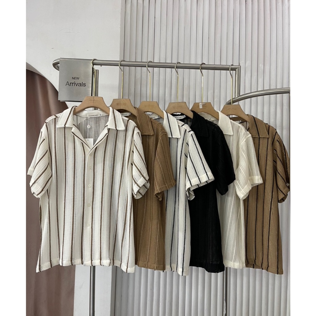 เสื้อเชิ้ตลายทางผู้ชาย หกสีพร้อมส่ง 250-เท่านั้น ขนาดสินค้า รอบอก44"+ ความยาว25"