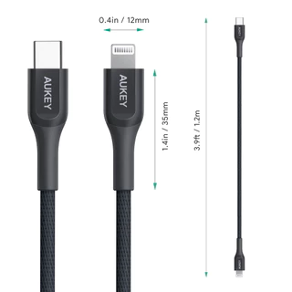 สายชาร์จ AUKEY USB-C to Lightning Cable Kevlar MFI (CB-AKL) by Banana IT