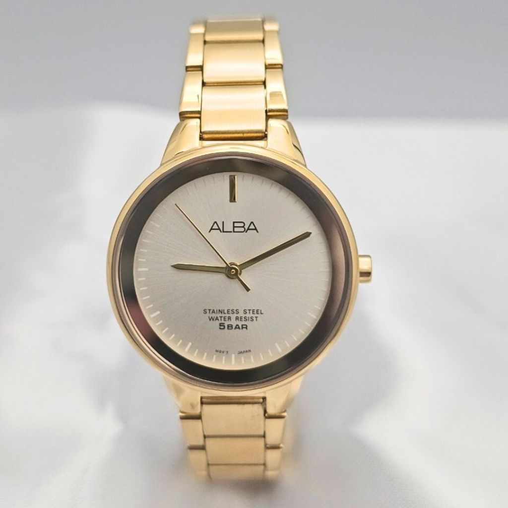ALBA นาฬิกาข้อมือผู้หญิง รุ่น ARSY68X1 สีทอง ระบบควอตซ์ กล่อง - ใบรับประกัน