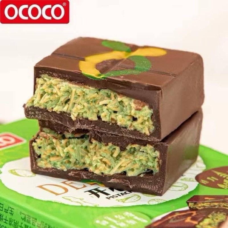OCOCO Dubai Chocolate ช็อกโกแลตดูไบ สอดไส้พิสตาพิโอกับเส้นคูนาฟ่าฉ่ำๆ หวานหอม เข้มข้นไส้กรอบ ขนาด 70g. ช็อกดูไบ