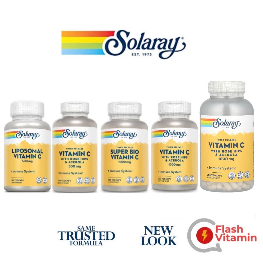 < พร้อมส่ง > Solaray , VitaminC / Super Bio Vitamin C  Time Release / Liposomal / Buffered - วิตามินซี 500 mg / 1,000 mg