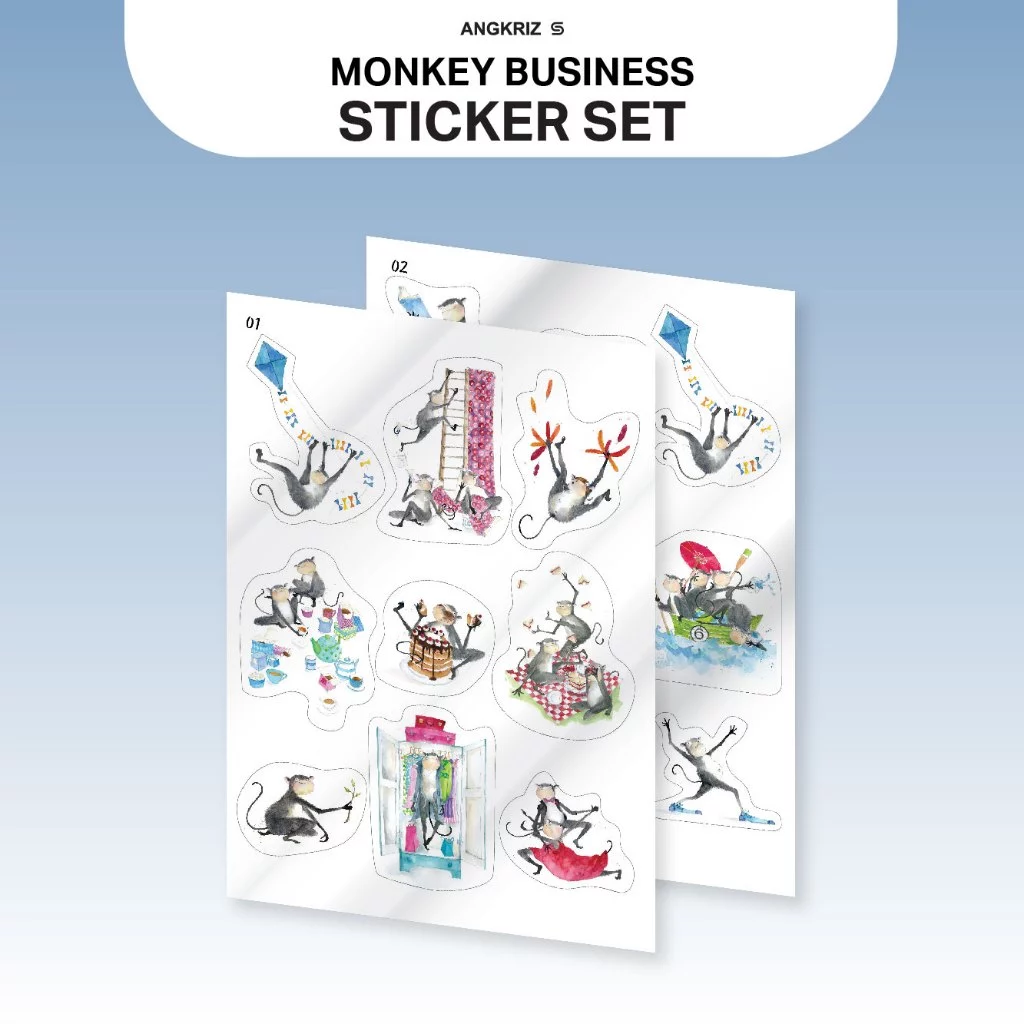 สติกเกอร์รวมภาพจากหนังสือ Monkey Business