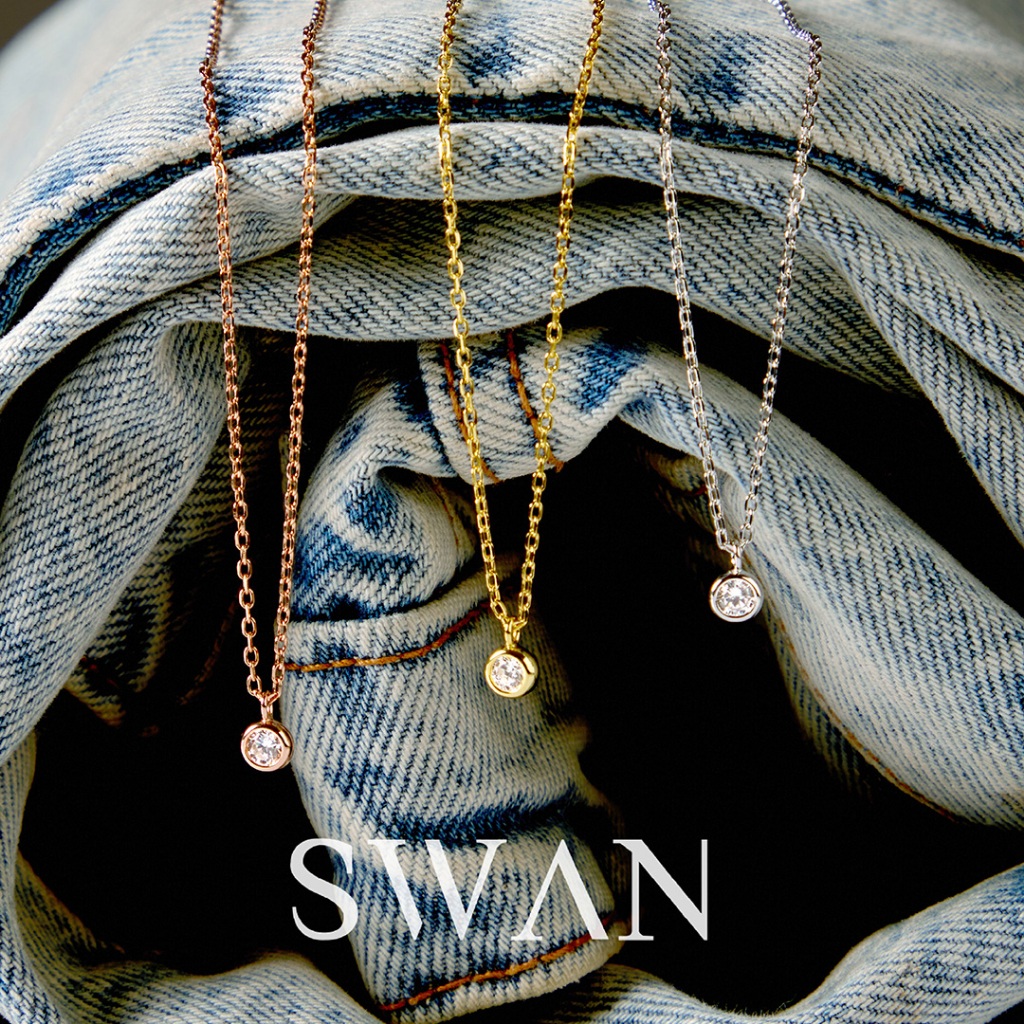 [ส่งด่วนฟรี]SWAN - Mia Single Bezel Necklace สร้อยคอเงินแท้ จี้ฝังเพชร CZ เรียบง่ายแต่ดูหรูหรา